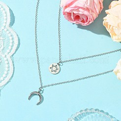 Brass Double Layer Necklaces&nbsp;NJEW-JN05013