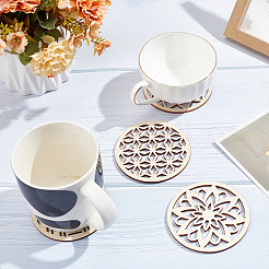 1 Set Wooden Carved Cup Mats&nbsp;WOOD-BC0001-26