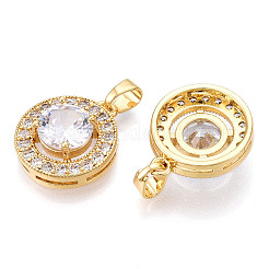 Brass Micro Pave Cubic Zirconia Pendants&nbsp;KK-N254-233G