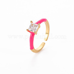 Brass Enamel Cuff Rings&nbsp;RJEW-T016-32A-NF