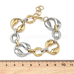 304 Stainless Steel Irregular Oval Link Chain Bracelets for Women&nbsp;BJEW-D456-05GP-01