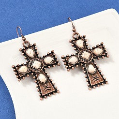 Alloy Synthetic Turquoise Dangle Earrings for Women&nbsp;LS-EJEW-U053-13R