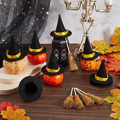12Pcs Mini Polyester Witch Hats&nbsp;AJEW-CP0009-35B