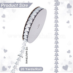 20 Yards Star Polyester Ribbon&nbsp;OCOR-WH0078-247B