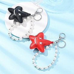 Star Imitation Leather Pendant Keychains&nbsp;KEYC-JKC01420