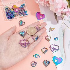 32Pcs 8 Style  Valentine's Day Ion Plating(IP) 201 Stainless Steel & Alloy Pendants&nbsp;STAS-UN0039-03
