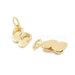 Flip Flops Rack Plating Brass Charms&nbsp;KK-G512-18G