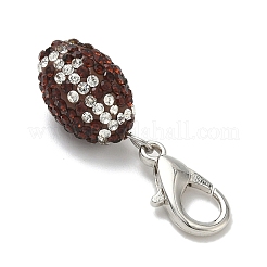 Rugby Polymer Clay Rhinestone Pendants Decorations&nbsp;HJEW-JM04054