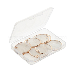 Electroplate Natural Capiz Shell Pendants&nbsp;SHEL-CA0001-001