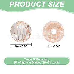 5 Strands Transparent Glass Beads Strands&nbsp;GLAA-HY0001-38
