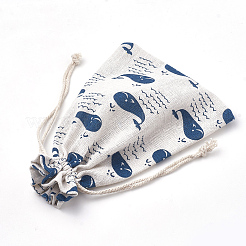 Polycotton(Polyester Cotton) Packing Pouches Drawstring Bags&nbsp;ABAG-S003-02D