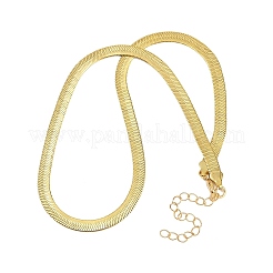 6MM 201 Stainless Steel Flat Snake Chain Necklaces for Women Men&nbsp;NJEW-Z089-01GP