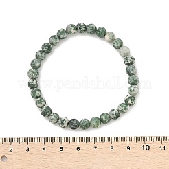 Natural Green Spot Jasper Bead Stretch Bracelets&nbsp;BJEW-K212-A-017