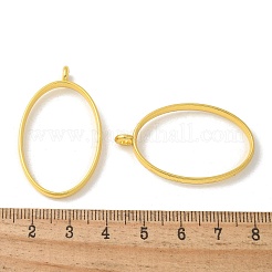 Rack Plating Alloy Oval Open Back Bezel Pendants&nbsp;X-PALLOY-S047-26E-FF