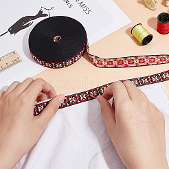 10 Yards Ethnic Style Flat Polyester Jacquard Cord/Band&nbsp;OCOR-BC0005-31