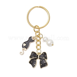 3Pcs 3 Styles Alloy Enamel & Glass Imitation Pearl Keychains&nbsp;KEYC-JKC01301