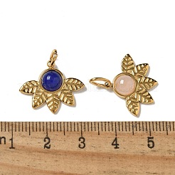 Ion Plating(IP) 304 Stainless Steel with Natural & Synthetic Gemstone Pendants&nbsp;STAS-G351-24G