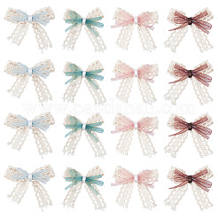 24Pcs 4 Styles Polyester Lace Bowknot Ornament Accessories&nbsp;DIY-TA0015-29