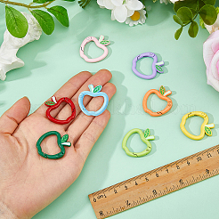 16Pcs 8 Colors Zinc Alloy Spring Gate Rings&nbsp;FIND-HS0002-55