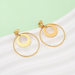 304 Stainless Steel Dangle Stud Earrings&nbsp;EJEW-F393-06G