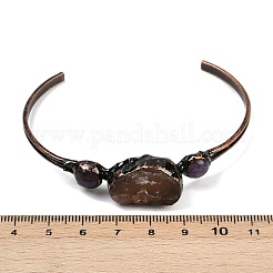 Natural Rose Quartz & Amethyst Cuff Bangles&nbsp;G-B149-16R-06