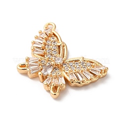 Brass Micro Pave Clear Cubic Zirconia Pendants&nbsp;KK-C062-072G