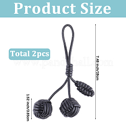 Imitation Leather Woven Ball Pendant Decorations&nbsp;AJEW-WH20054-143B