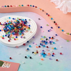 500Pcs 20 Colors Transparent Frosted Glass Beads Strands&nbsp;GLAA-CD0001-16