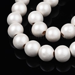 Painted Natural Wood Beads Strands&nbsp;WOOD-S053-58K