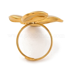 Ion Plating(IP) 304 Stainless Steel Teardrop Open Cuff Rings&nbsp;RJEW-M047-05G