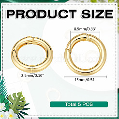 5Pcs Rack Plating Brass Spring Gate Rings&nbsp;KK-ME0003-16