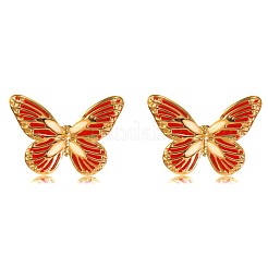 304 Stainless Steel Enamel Butterfly Stud Earrings&nbsp;EJEW-Z147-10G
