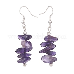 Natural Amethyst Chips Beaded Jewelry Set&nbsp;X-SJEW-JS01232-03