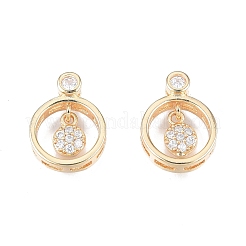 Brass Pave Clear Cubic Zirconia Charms&nbsp;KK-N231-338