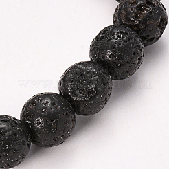 Natural Lava Rock Beaded Stretch Bracelets&nbsp;BJEW-Q692-60-8mm