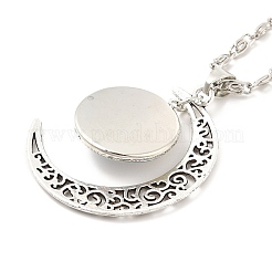 Glass Religion Fairy with Crescent Moon Pendant Necklace&nbsp;LS-NJEW-P270-01C