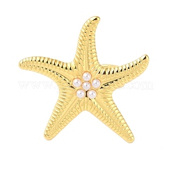 Starfish 304 Stainless Steel Cuff Rings for Women&nbsp;RJEW-P125-03G