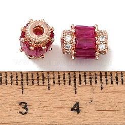 Rack Plating Brass Pave Cubic Zirconia Beads&nbsp;KK-M285-08RG