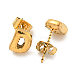 Chunk Letter 304 Stainless Steel Stud Earrings for Women&nbsp;LS-EJEW-G386-01D-G
