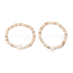 Natural Cultured Freshwater Pearl & Synthetic Turquoise Beads Stretch Bracelets&nbsp;BJEW-JB11875