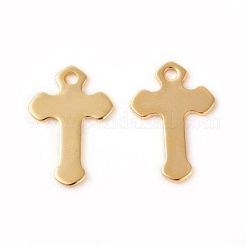 201 Stainless Steel Tiny Cross Charms&nbsp;STAS-F192-077G