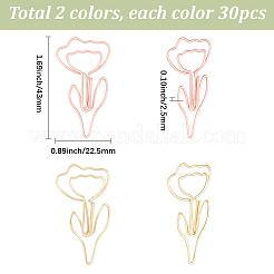 60Pcs 2 Colors Iron Paperclips&nbsp;OFST-SP0001-06
