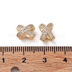 Rack Plating Brass Micro Pave Cubic Zirconia European Beads&nbsp;KK-H451-18G