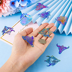 24Pcs 6 Styles Ion Plating(IP) 201 Stainless Steel Etched Metal Embellishments Pendants&nbsp;STAS-TA0002-78