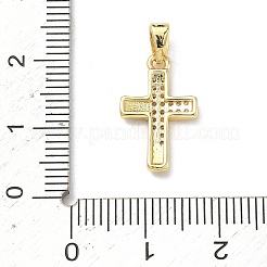 Brass Micro Pave Clear Cubic Zirconia Pendants&nbsp;KK-P350-13B-G
