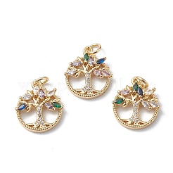 Brass Micro Pave Cubic Zirconia Pendants&nbsp;KK-E003-04G