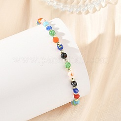 Handmade Millefiori Glass Round Beads Stretch Bracelets for Women&nbsp;BJEW-JB14236