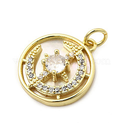 Brass Micro Pave Cubic Zirconia Pendants&nbsp;KK-K302-12G