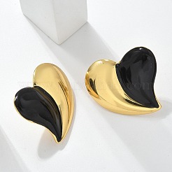 Heart 304 Stainless Steel Stud Earrings&nbsp;EJEW-A130-01G-01