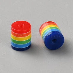 Opaque Resin Stripe Beads&nbsp;RESI-WH0050-07